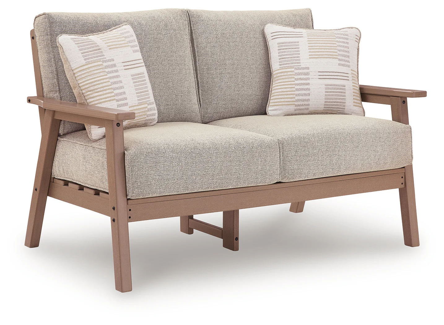 Grover Beach Driftwood Outdoor Loveseat with Cushion - Image 2