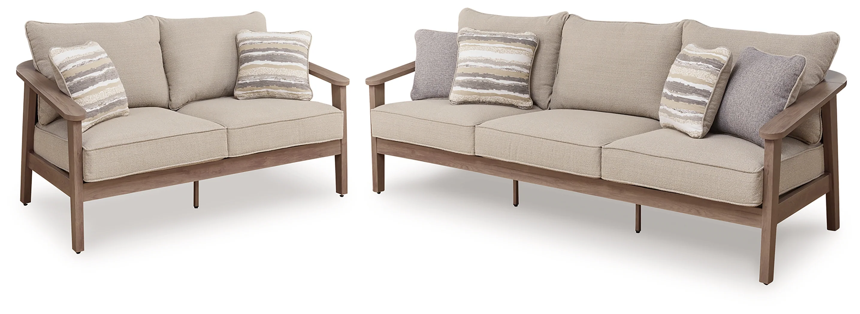 Harmony Natural/Gray Headlands Outdoor Sofa and Loveseat - Image 2
