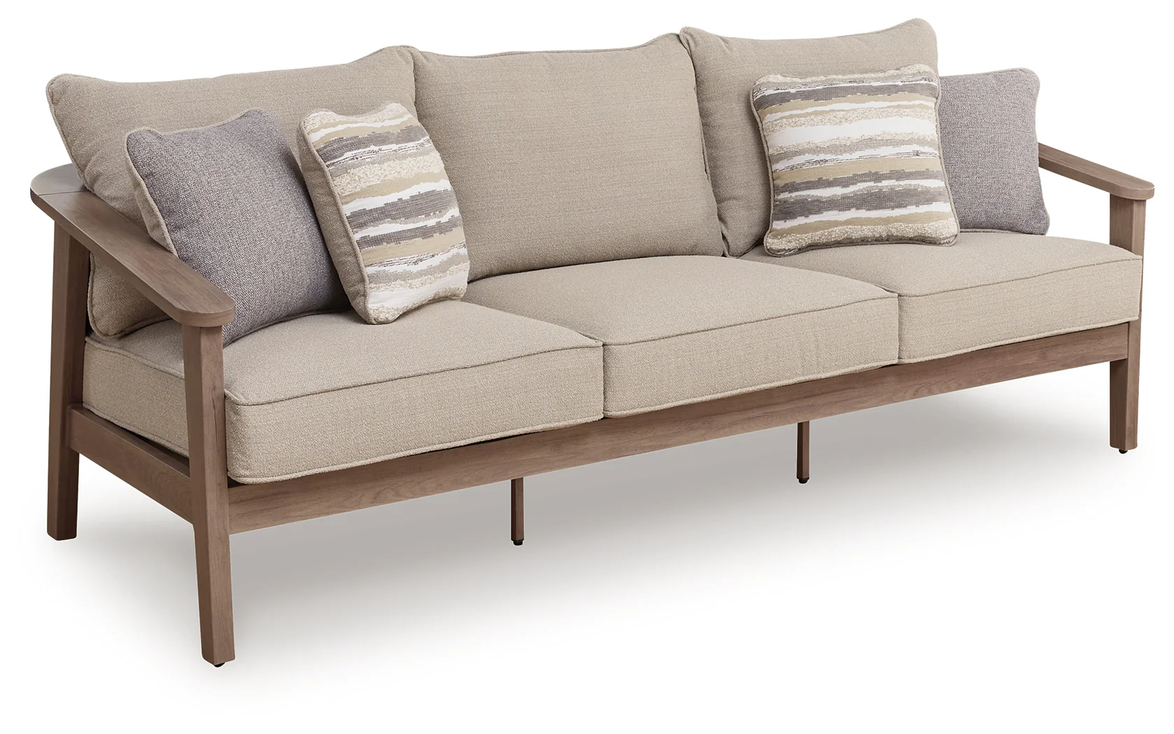 Harmony Headlands Natural/Gray Outdoor Sofa with Cushion - Image 2