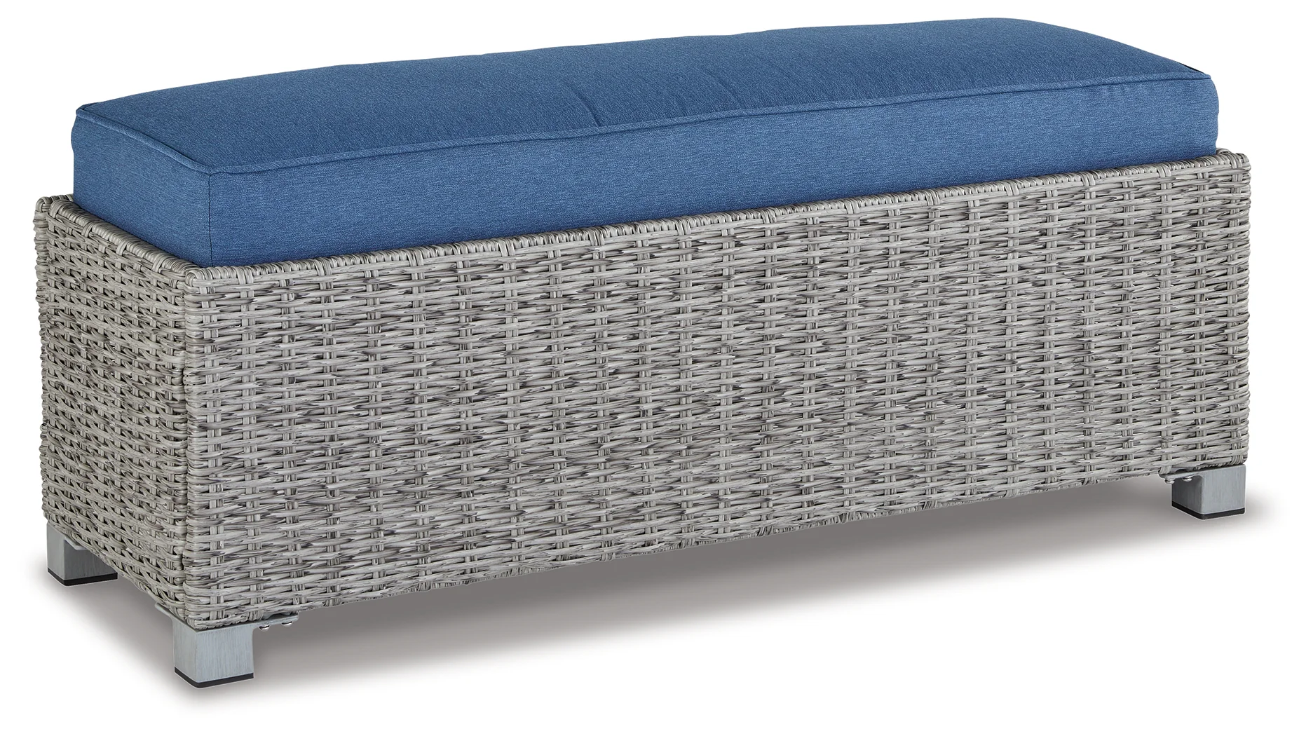 Naples Light Gray Beach 2-Piece Outdoor Sectional with Multi-use Table and Bench - Image 3