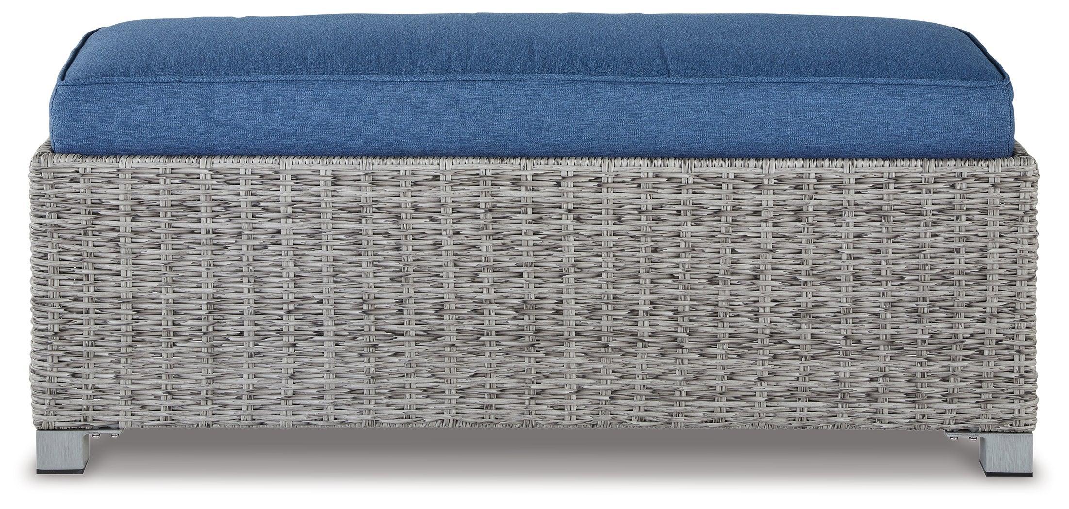Naples Beach Light Gray Outdoor Bench With Cushion - Image 3