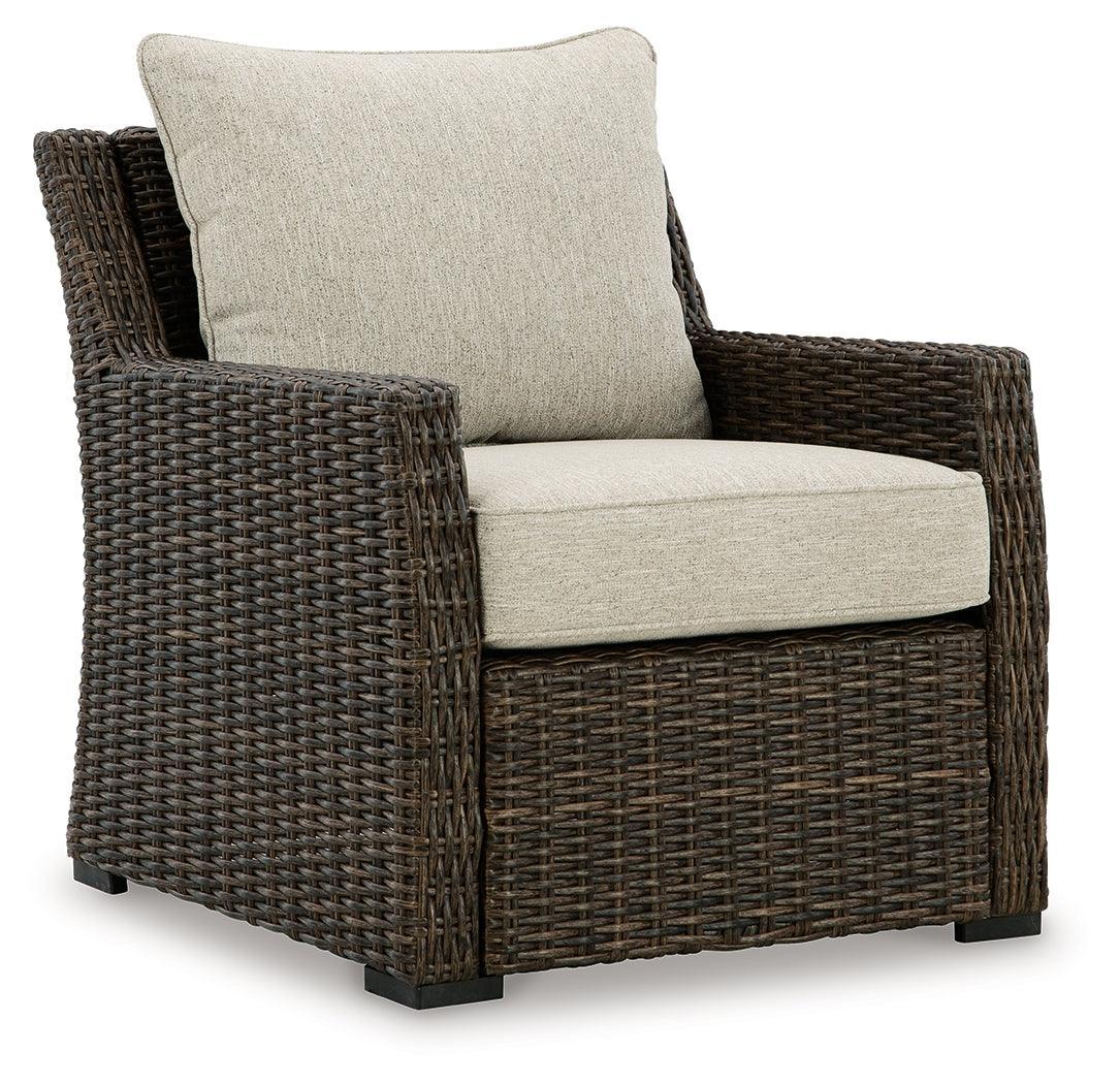 Brook Ranch Brown Outdoor Lounge Chair With Cushion - Image 2