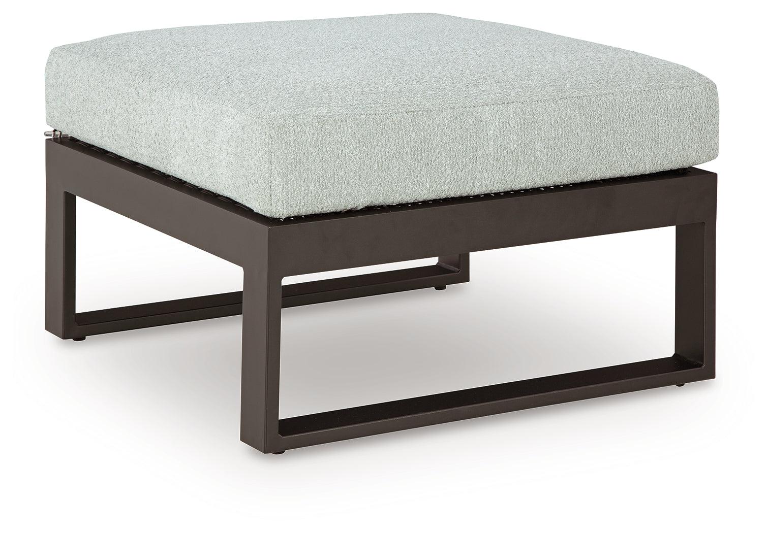 Beachloft Black/Gray Outdoor Ottoman with Cushion - Image 2