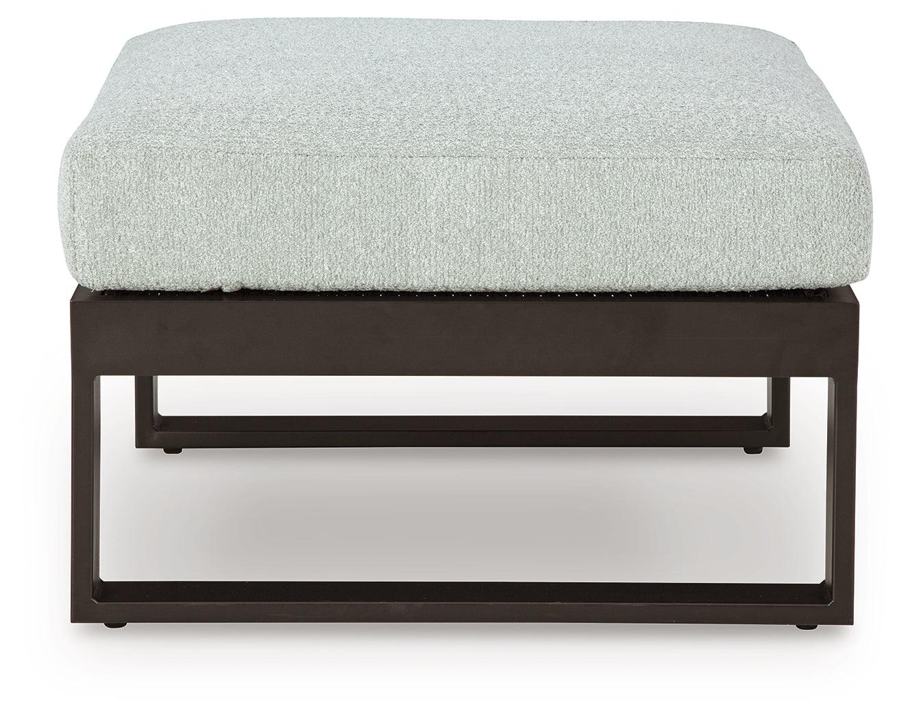 Beachloft Black/Gray Outdoor Ottoman with Cushion - Image 3