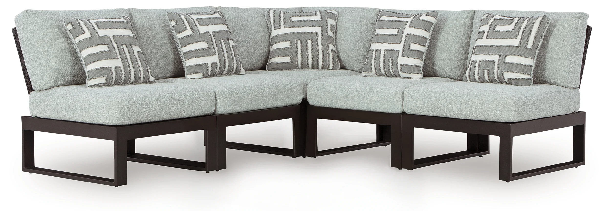 Beachloft Black/Gray 5-Piece Outdoor Sectional - Image 2