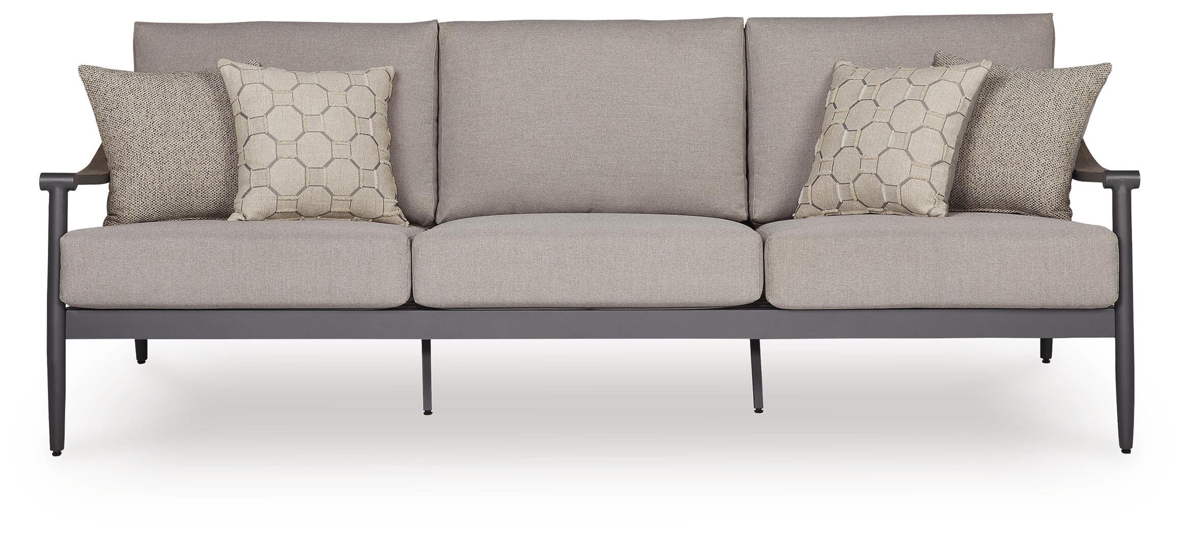 Ocean Beach Gray Outdoor Sofa with Cushion - Image 3