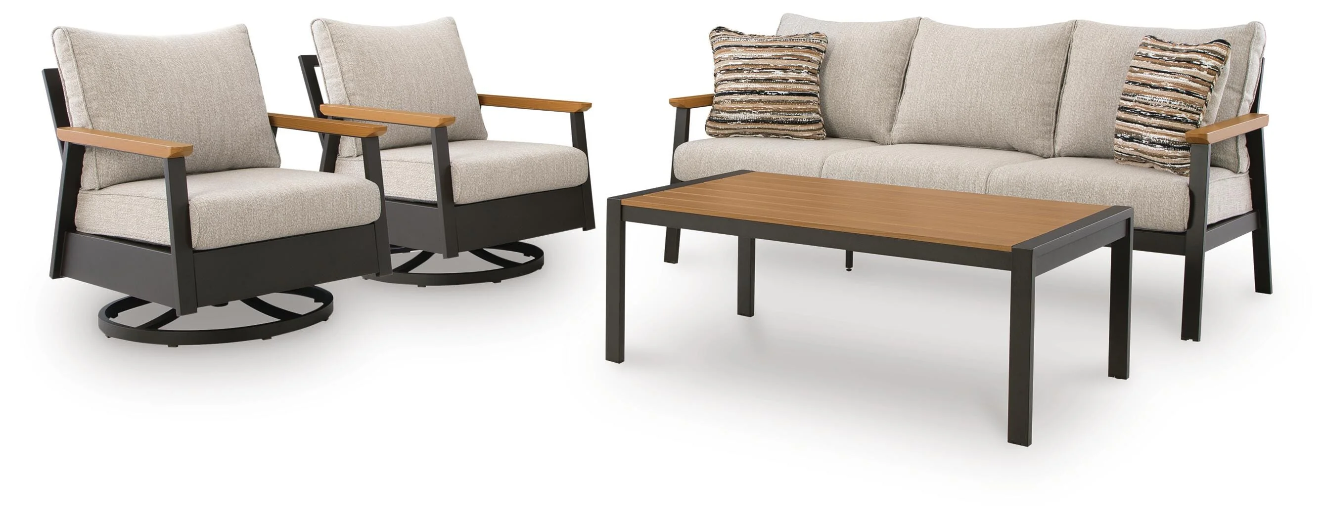 Carmel Highlands Dark Brown Outdoor Sofa/Chairs/Table (Set of 4) - Image 3