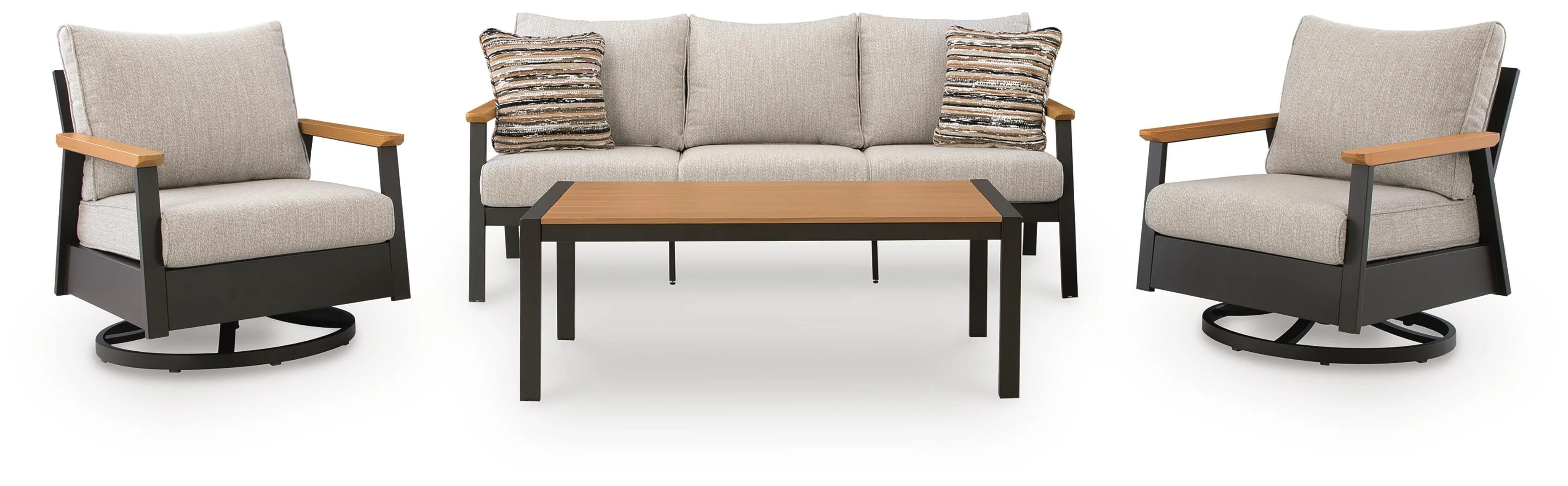 Carmel Highlands Dark Brown Outdoor Sofa/Chairs/Table (Set of 4) - Image 2