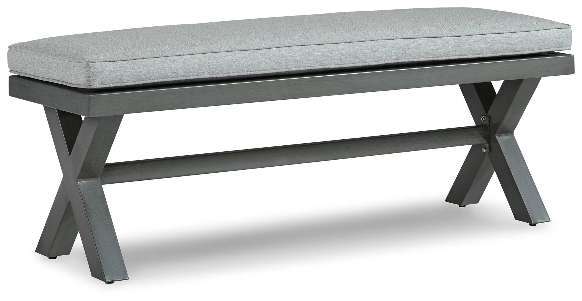 Elite Park Gray Outdoor Bench With Cushion - Image 2