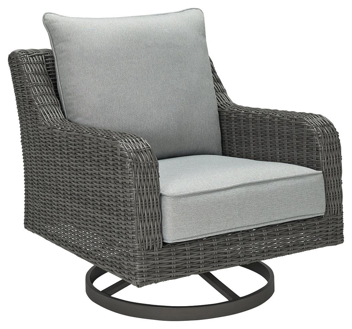 Elite Park Gray Outdoor Swivel Lounge With Cushion - Image 2
