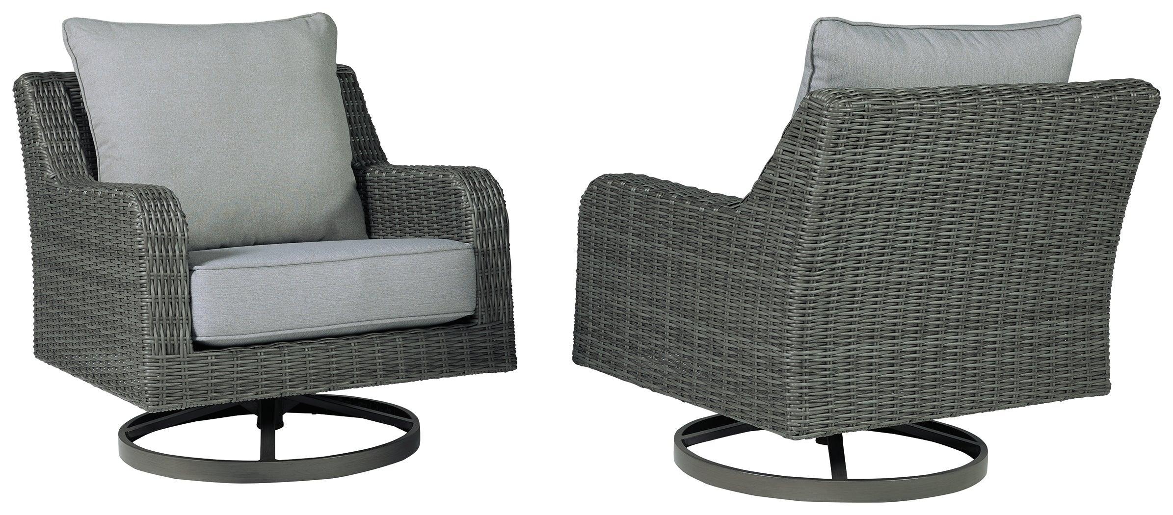 Elite Park Gray Outdoor Swivel Lounge With Cushion - Image 3