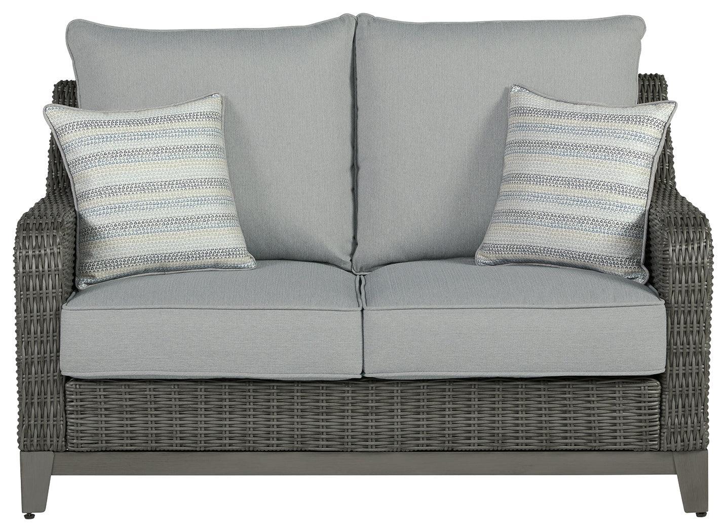 Elite Park Gray Outdoor Loveseat With Cushion - Image 3