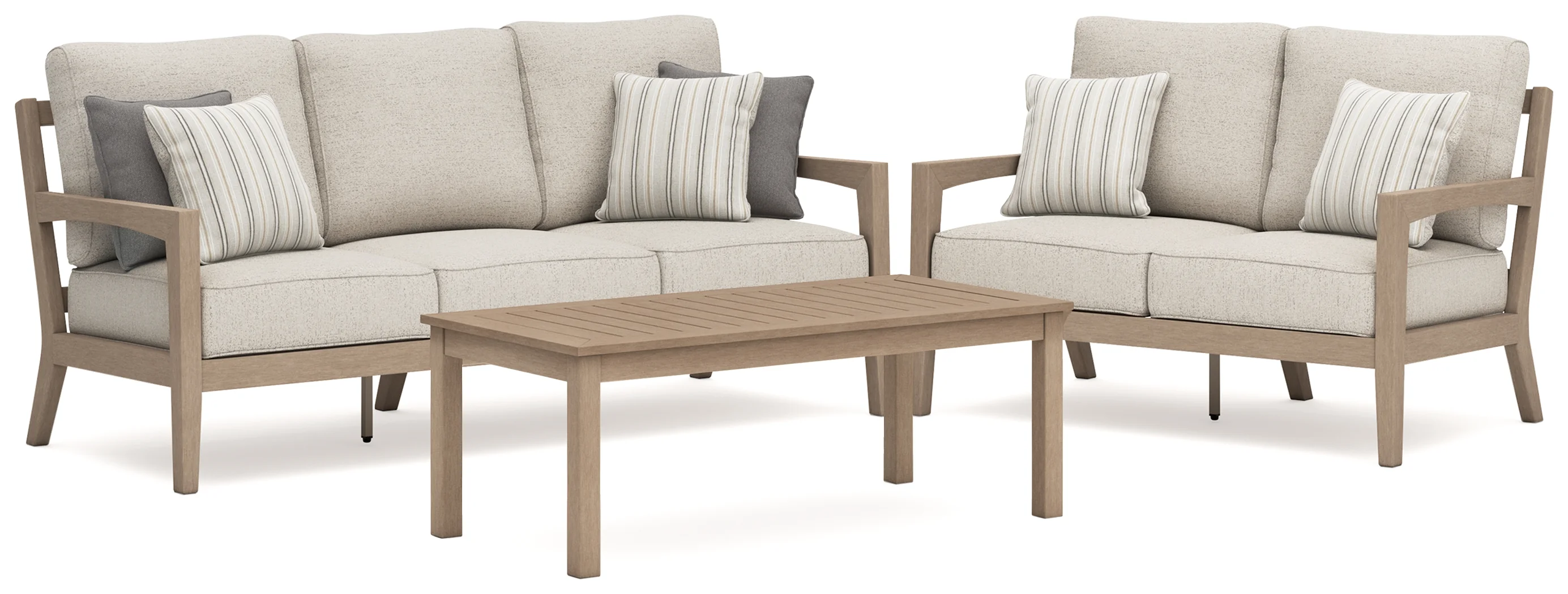Hallow Driftwood Creek Outdoor Sofa and Loveseat with Coffee Table - Image 2