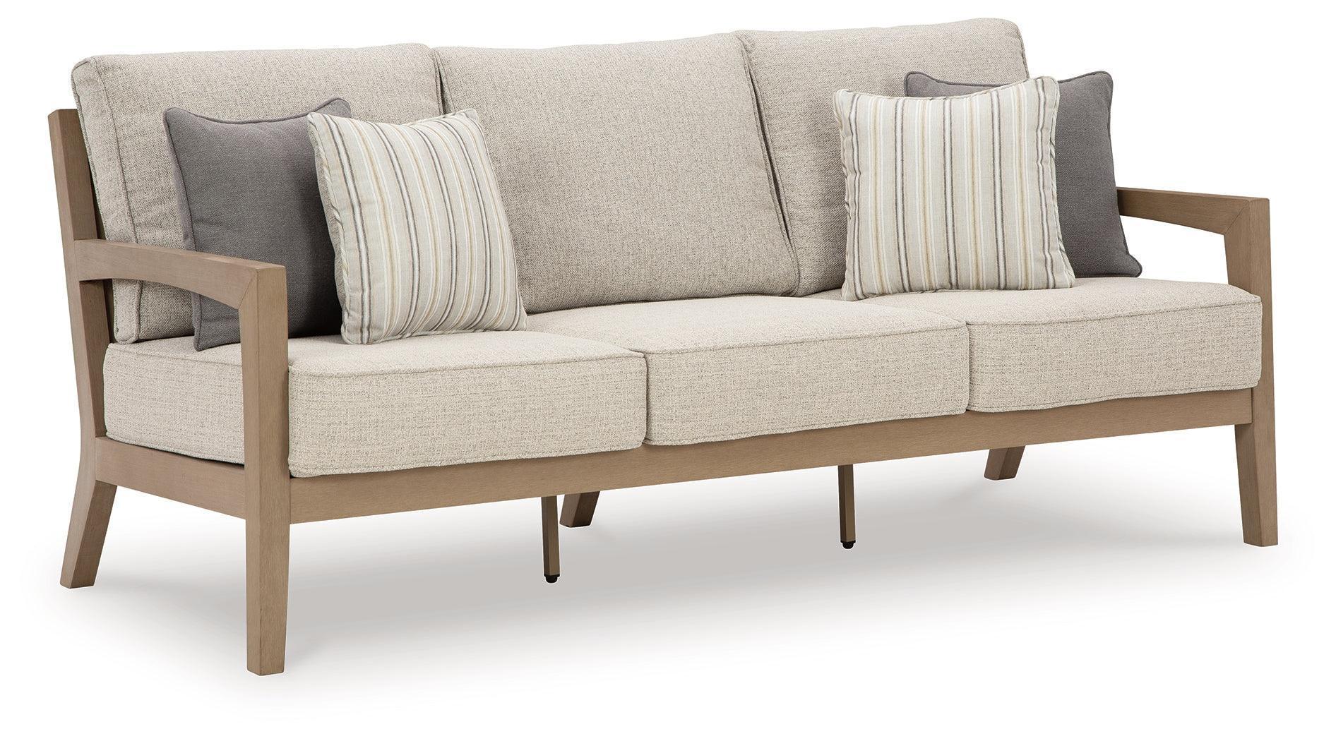Hallow Creek Driftwood Outdoor Sofa With Cushion - Image 2