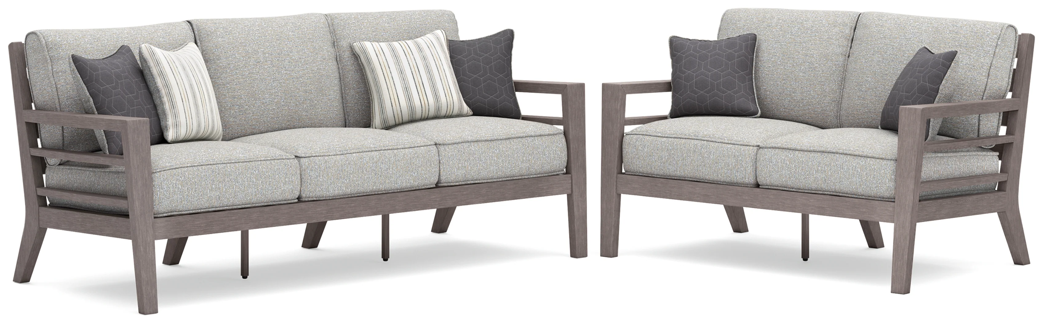 Hillside Gray/Brown Barn Outdoor Sofa and Loveseat - Image 2