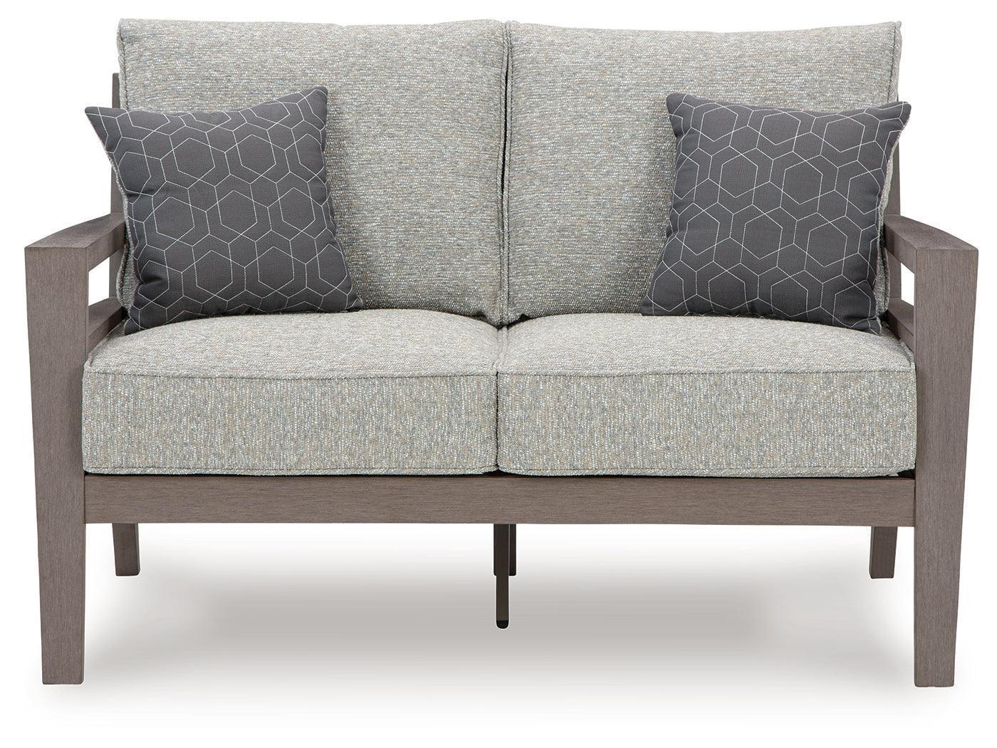 Hillside Barn Gray Brown Outdoor Loveseat With Cushion - Image 3