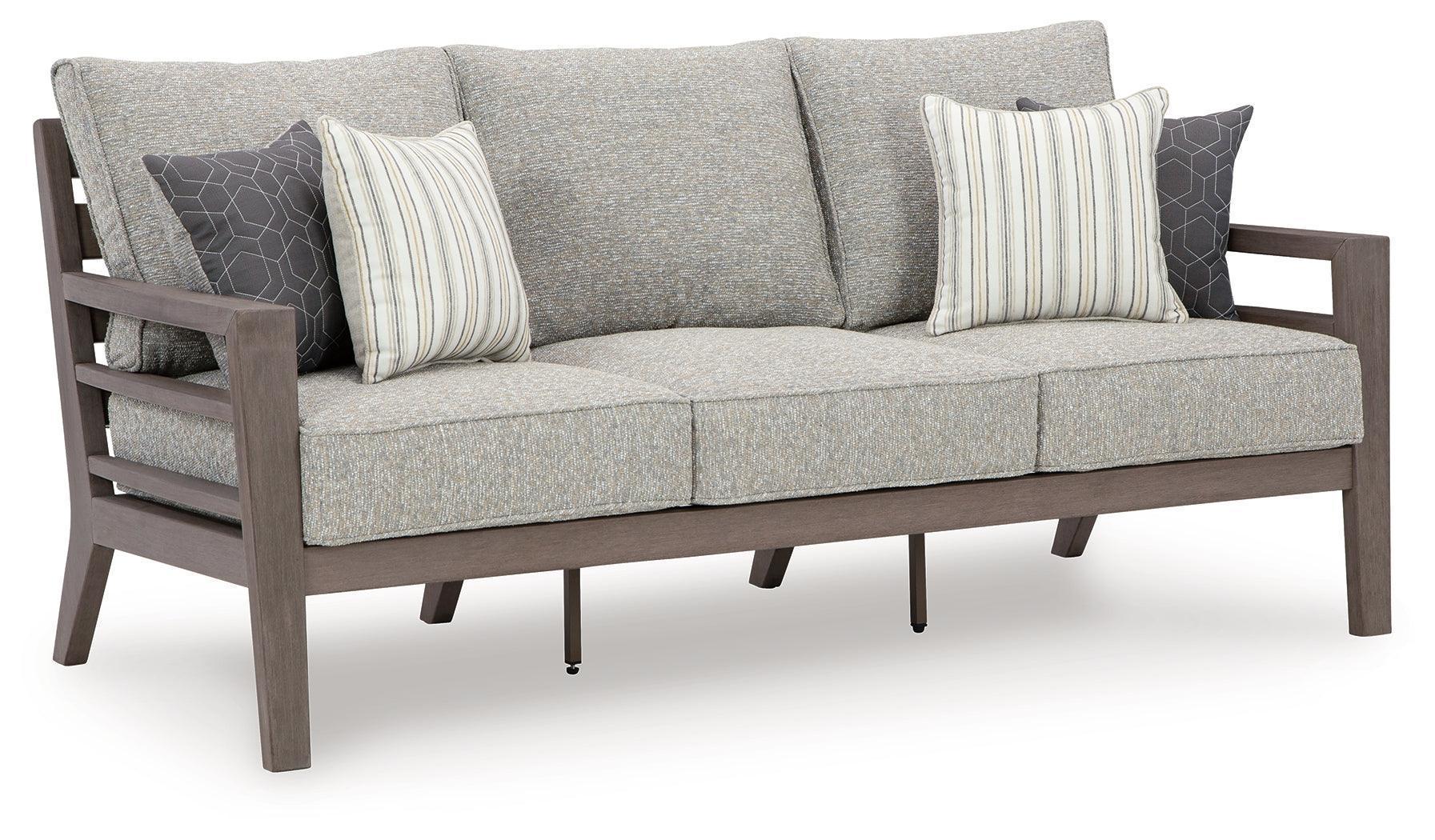 Hillside Barn Gray Brown Outdoor Sofa With Cushion - Image 2