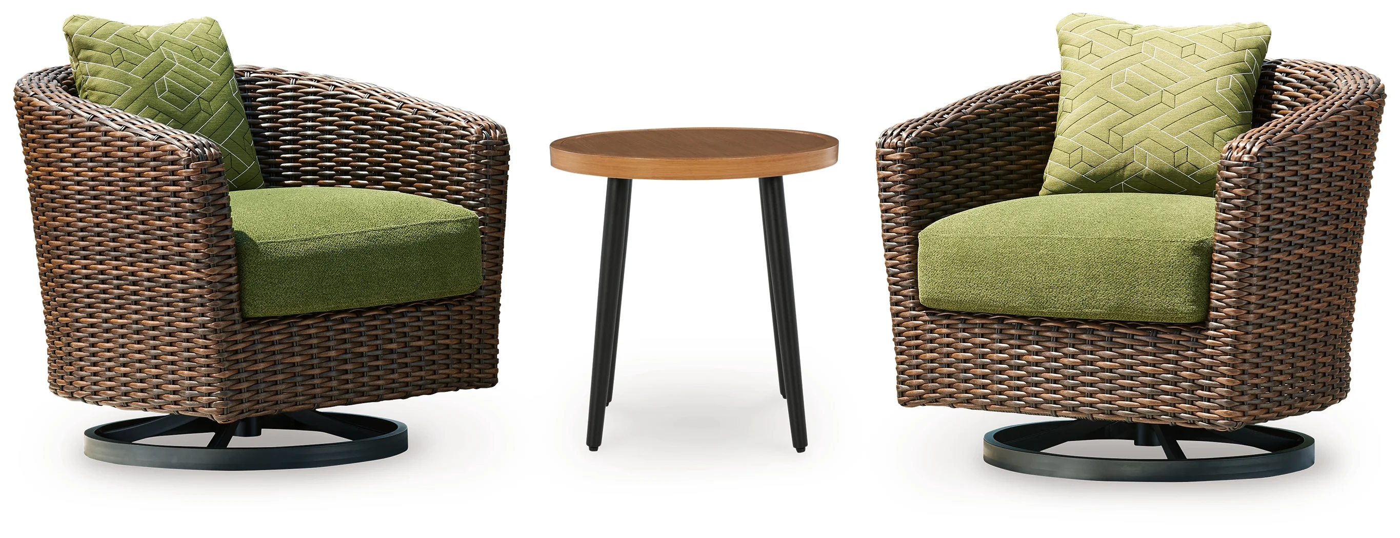 Horizon Brown/Green Hall 2 Lounge Chairs with End Table - Image 3