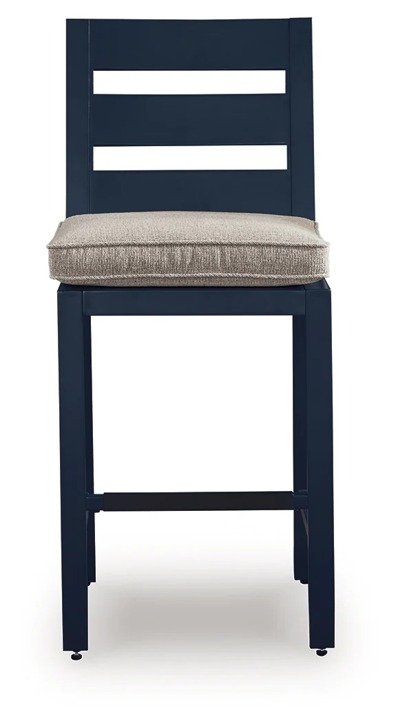 East Navy Blue/Driftwood Beach Outdoor Fire Pit Bar Table and 4 Barstools - Image 3