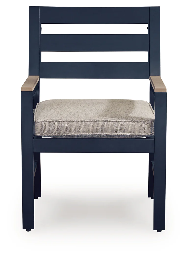 East Navy Blue/Driftwood Beach Outdoor Dining Table and 4 Chairs - Image 3