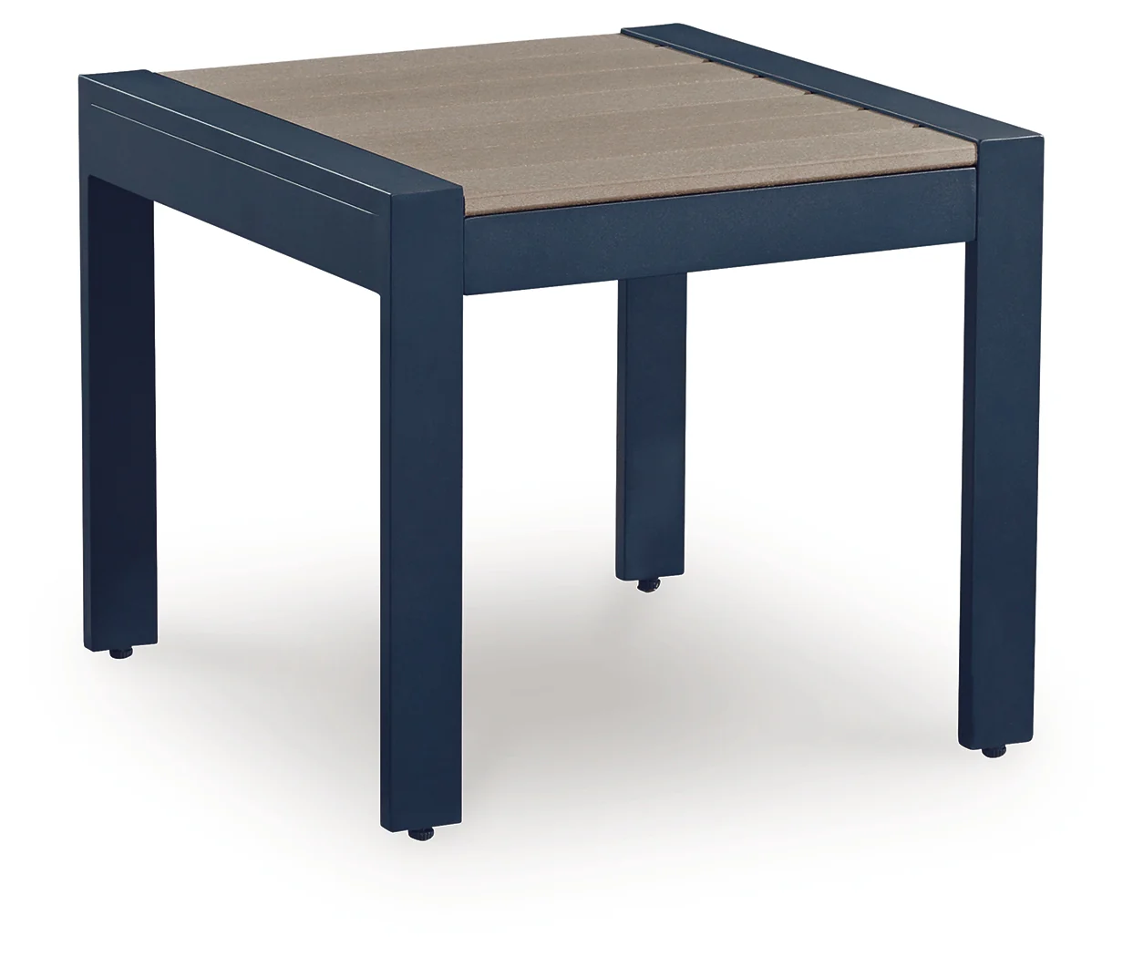 East Beach Navy Blue/Driftwood Outdoor End Table - Image 2