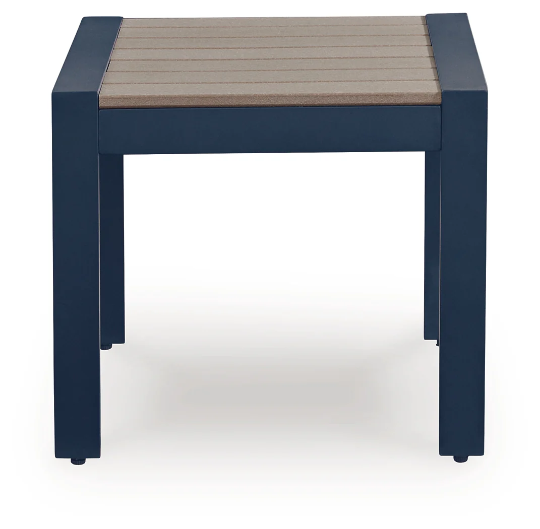 East Beach Navy Blue/Driftwood Outdoor End Table - Image 3