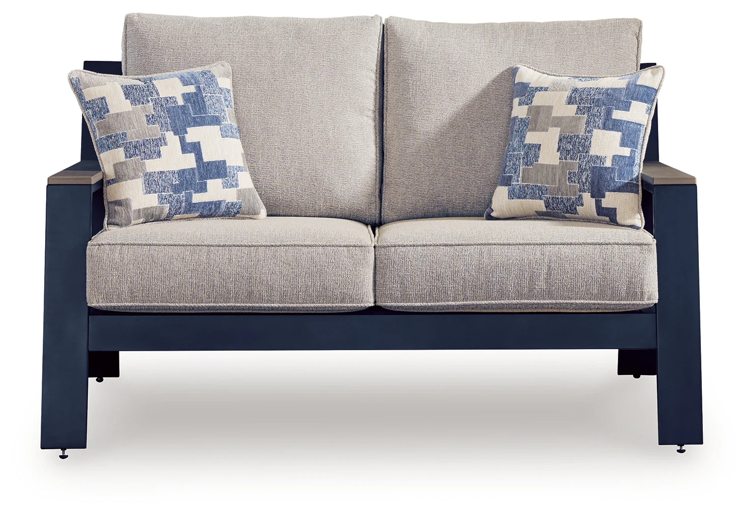 East Navy Blue/Driftwood Beach Outdoor Sofa and Loveseat - Image 3