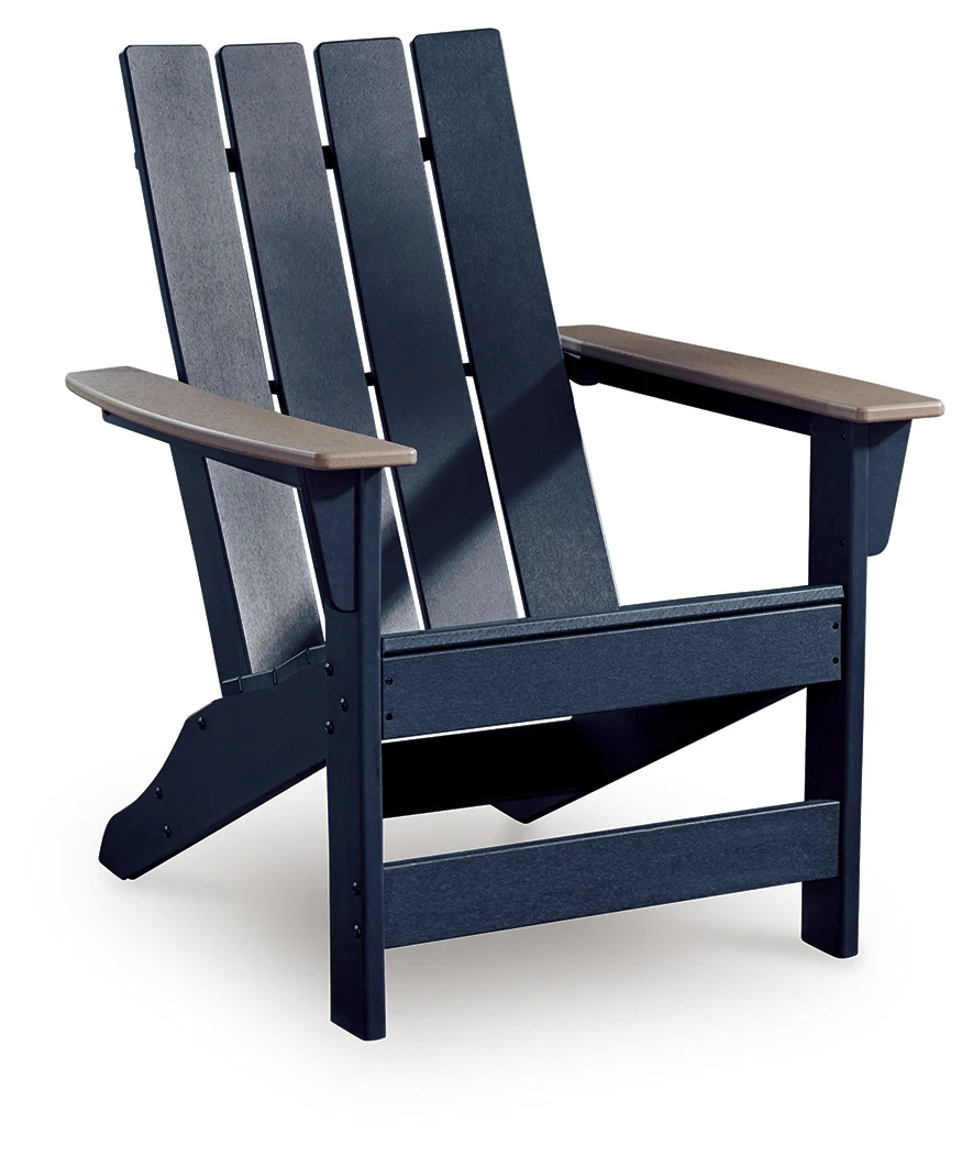 East Beach Navy Blue/Driftwood Adirondack Chair - Image 2