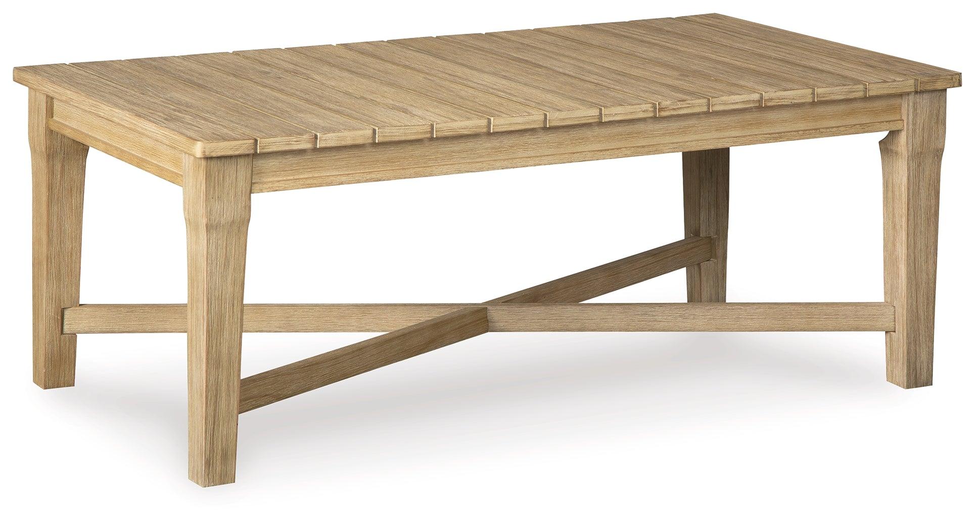 Carter Hall Beige Outdoor Coffee Table - Image 2