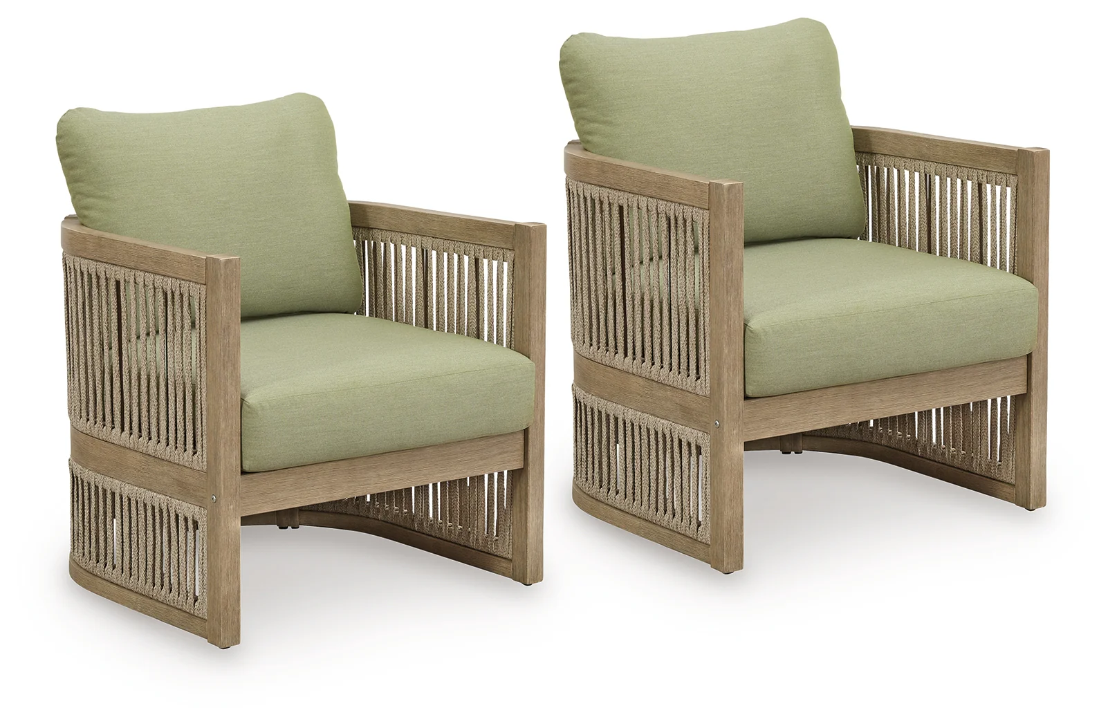 Serena Shores Beige/Green Outdoor Lounge Chair (Set of 2) - Image 2