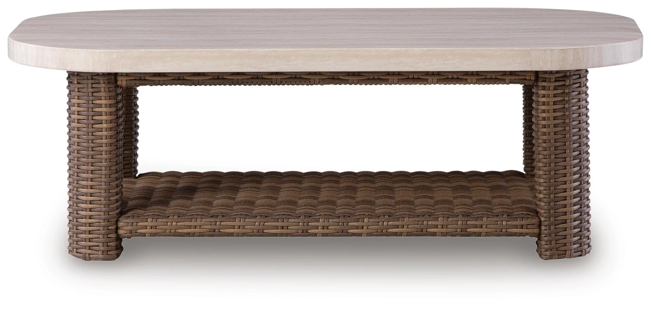 Dolan Creek Beige/Brown Outdoor Coffee Table - Image 3