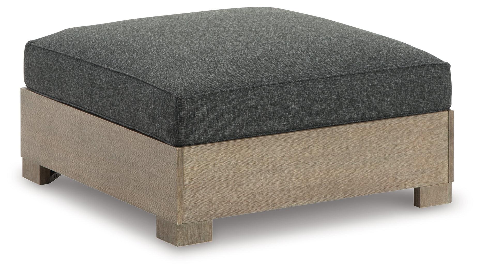 Citrine Park Brown Charcoal Outdoor Ottoman With Cushion - Image 2