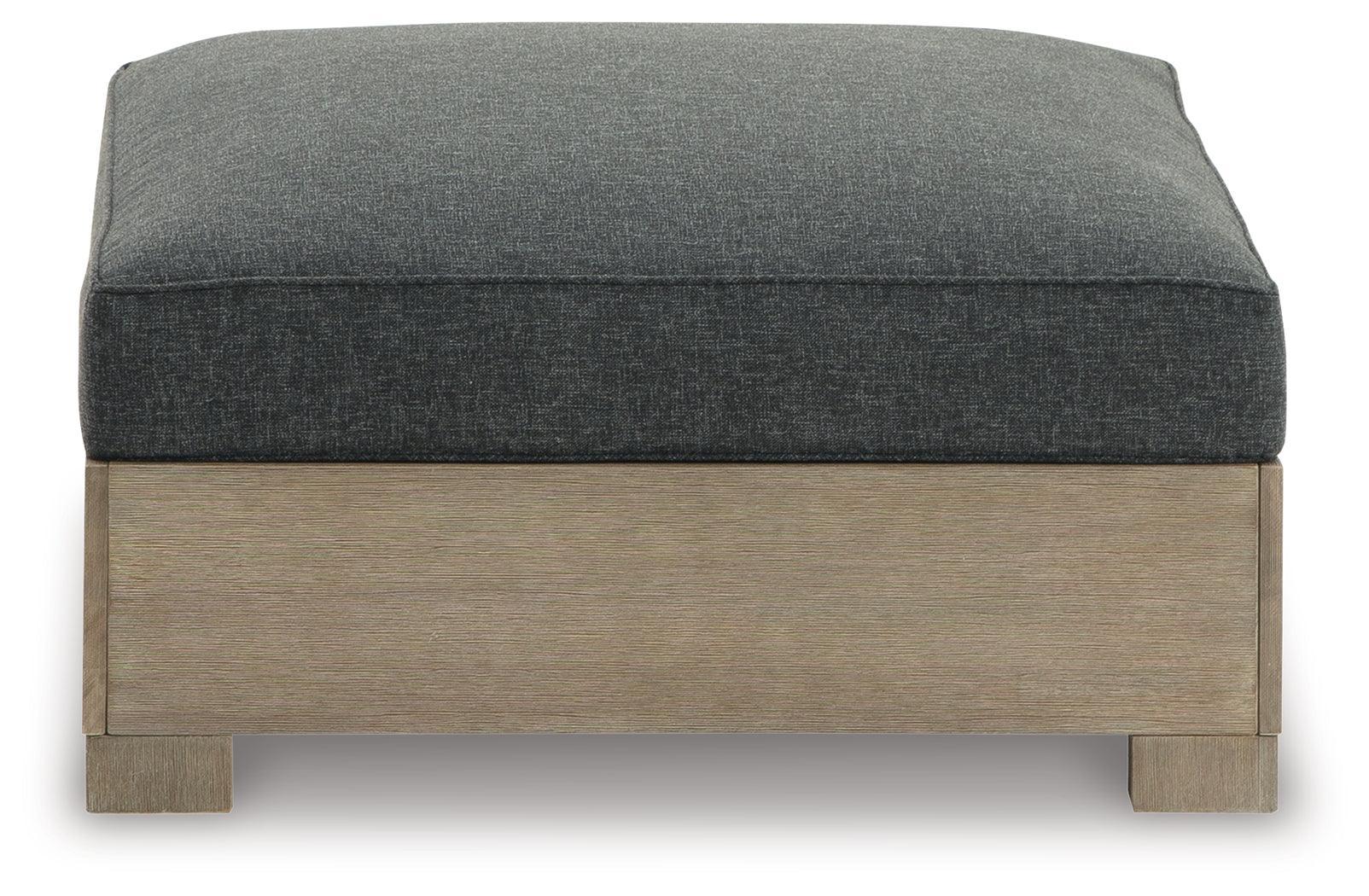 Citrine Park Brown Charcoal Outdoor Ottoman With Cushion - Image 3