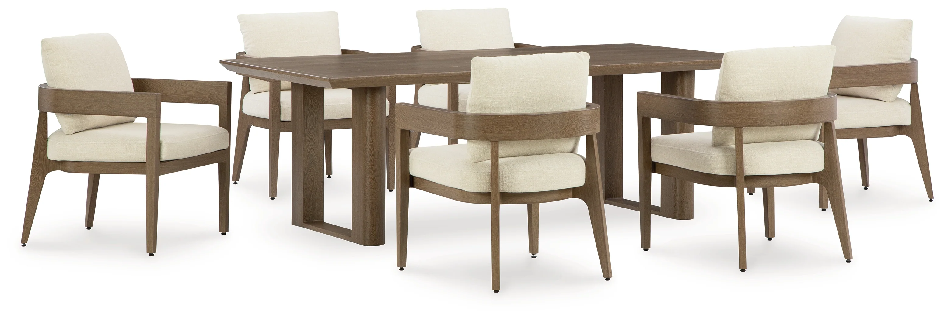 Serene Dark Brown Bay Outdoor Dining Table and 6 Chairs - Image 2