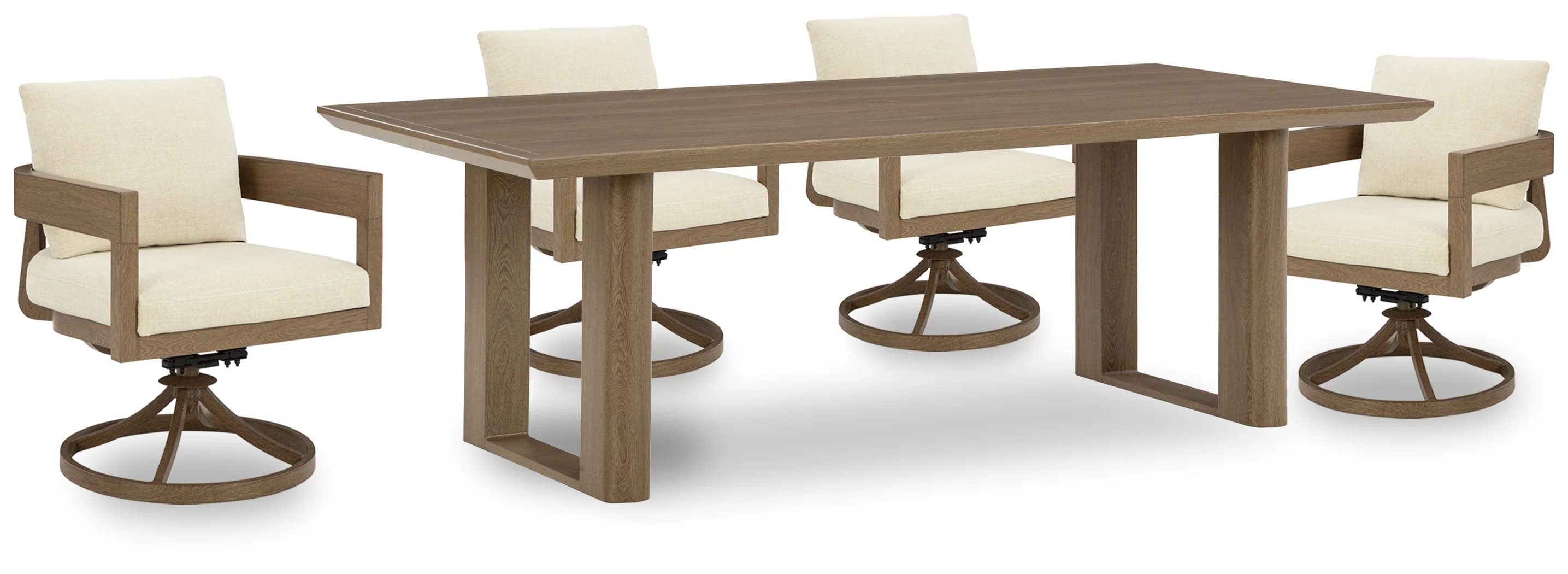 Serene Dark Brown Bay Outdoor Dining Table and 4 Chairs - Image 2