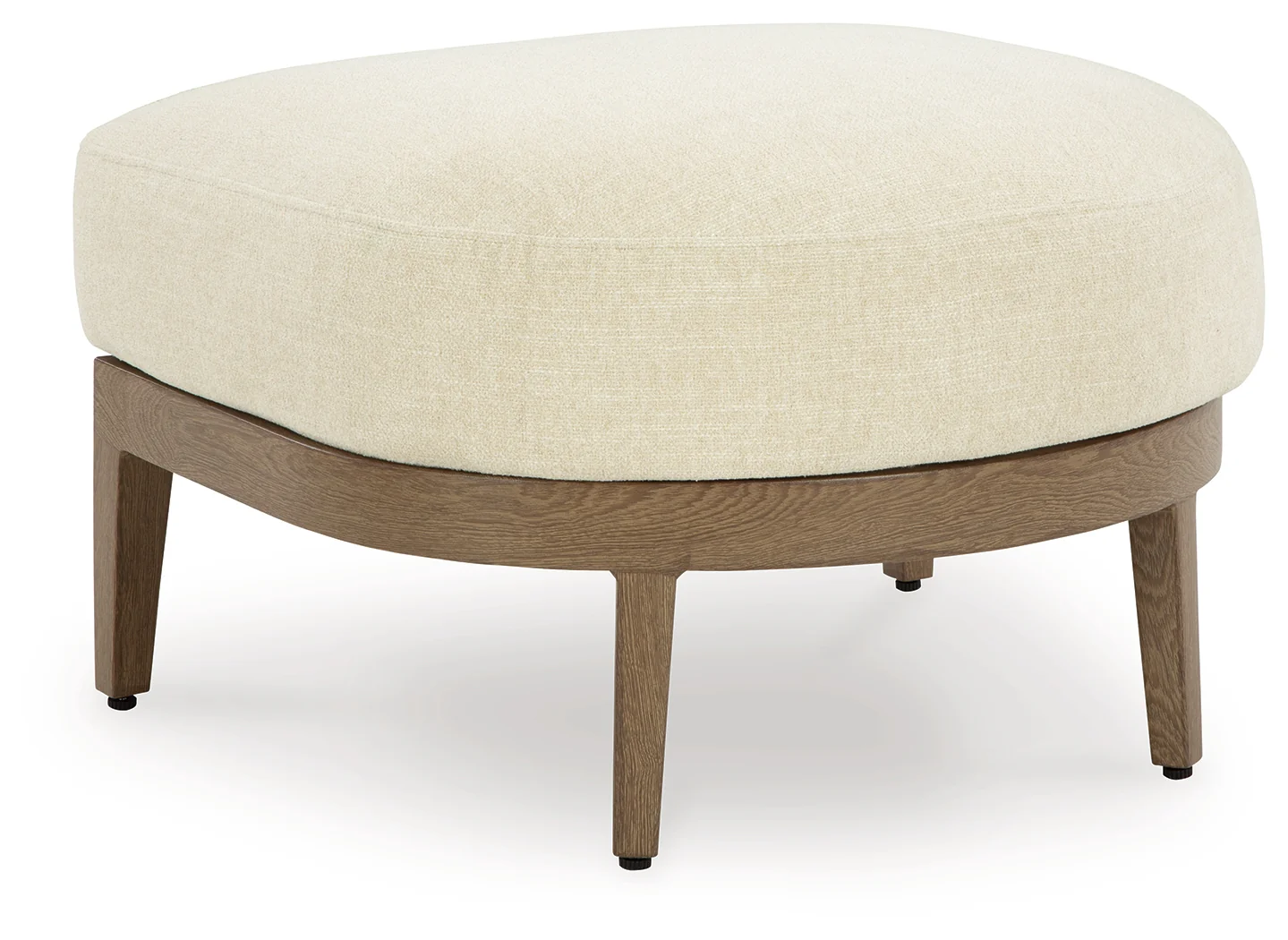 Serene Bay Dark Brown/White Outdoor Ottoman with Cushion - Image 2