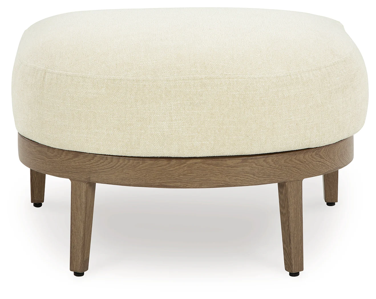 Serene Bay Dark Brown/White Outdoor Ottoman with Cushion - Image 3