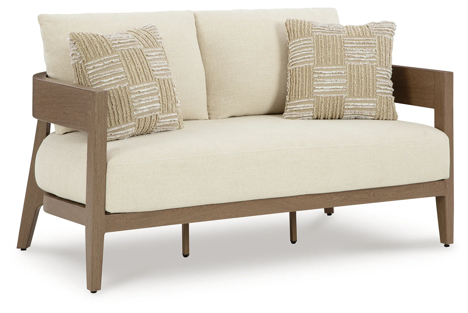 Serene Dark Brown/White Bay Outdoor Sofa and Loveseat - Image 3