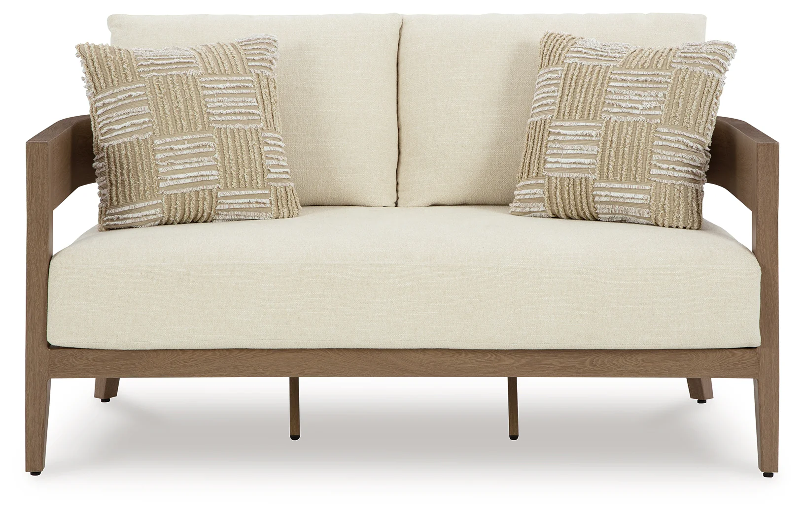 Serene Dark Brown/White Bay Outdoor Sofa and Loveseat - Image 2