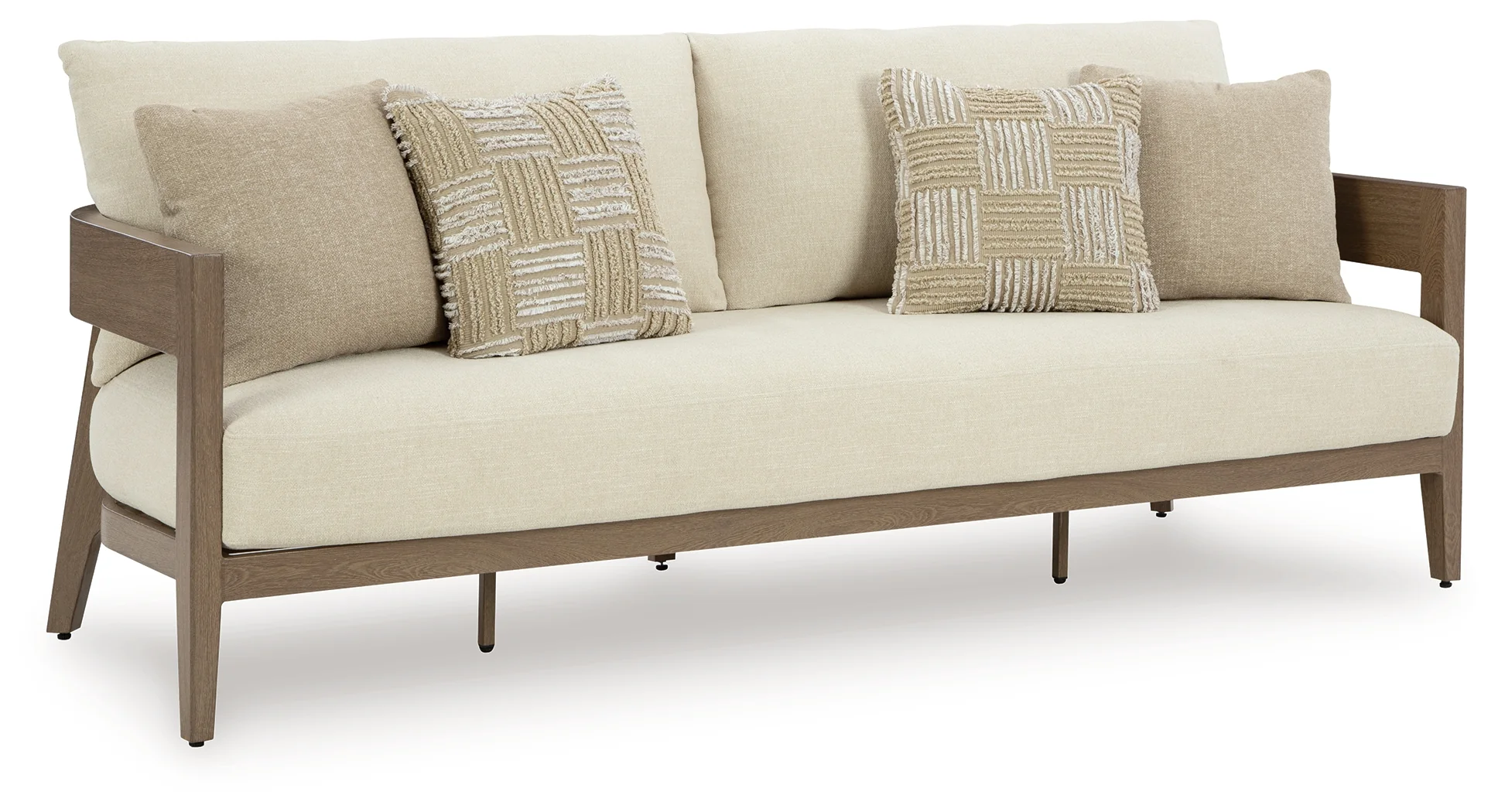 Serene Bay Dark Brown/White Outdoor Sofa with Cushion - Image 2