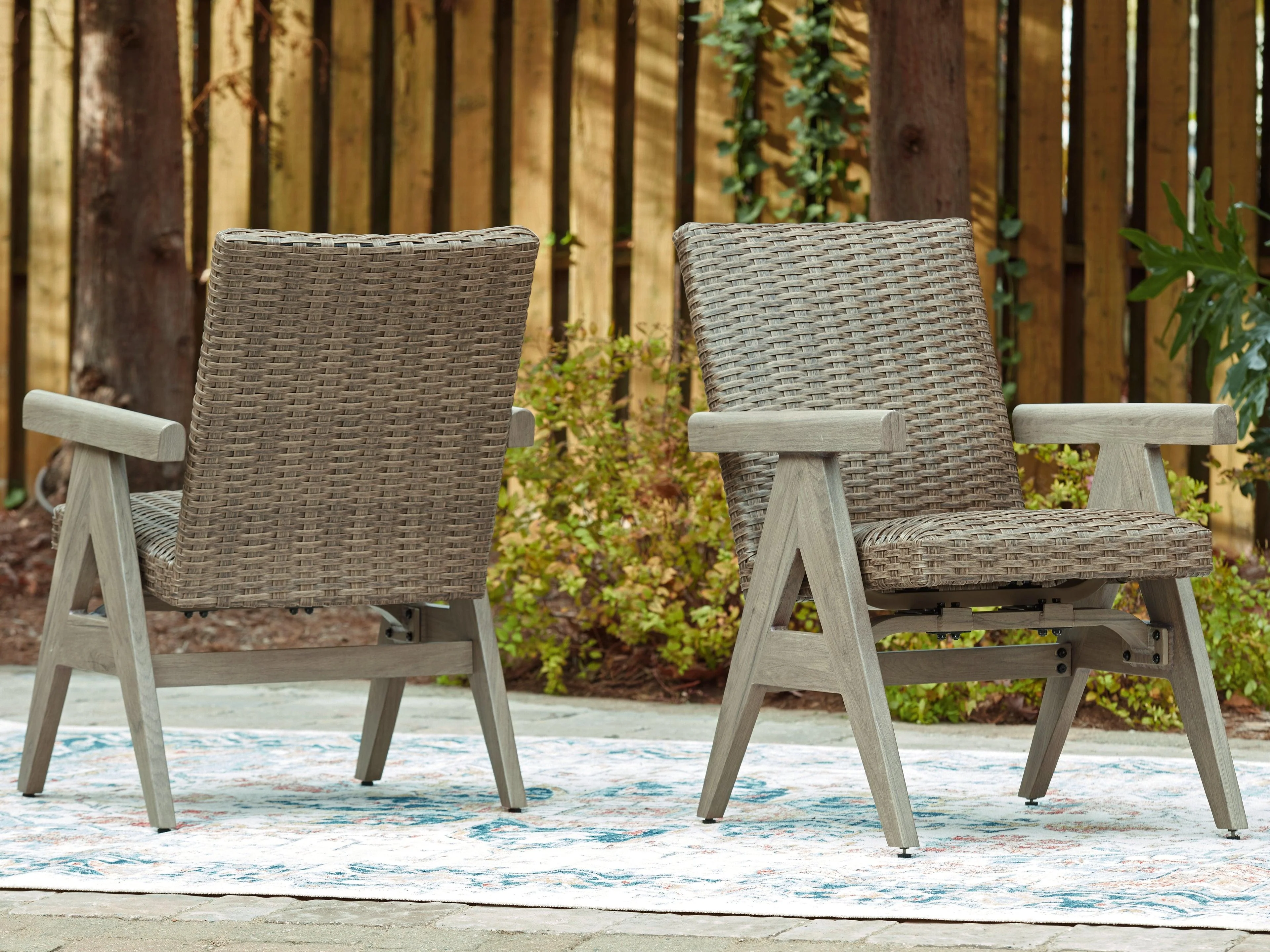 Cliff Trails Beige Outdoor Rocking Arm Chair (Set of 2) - Image 3