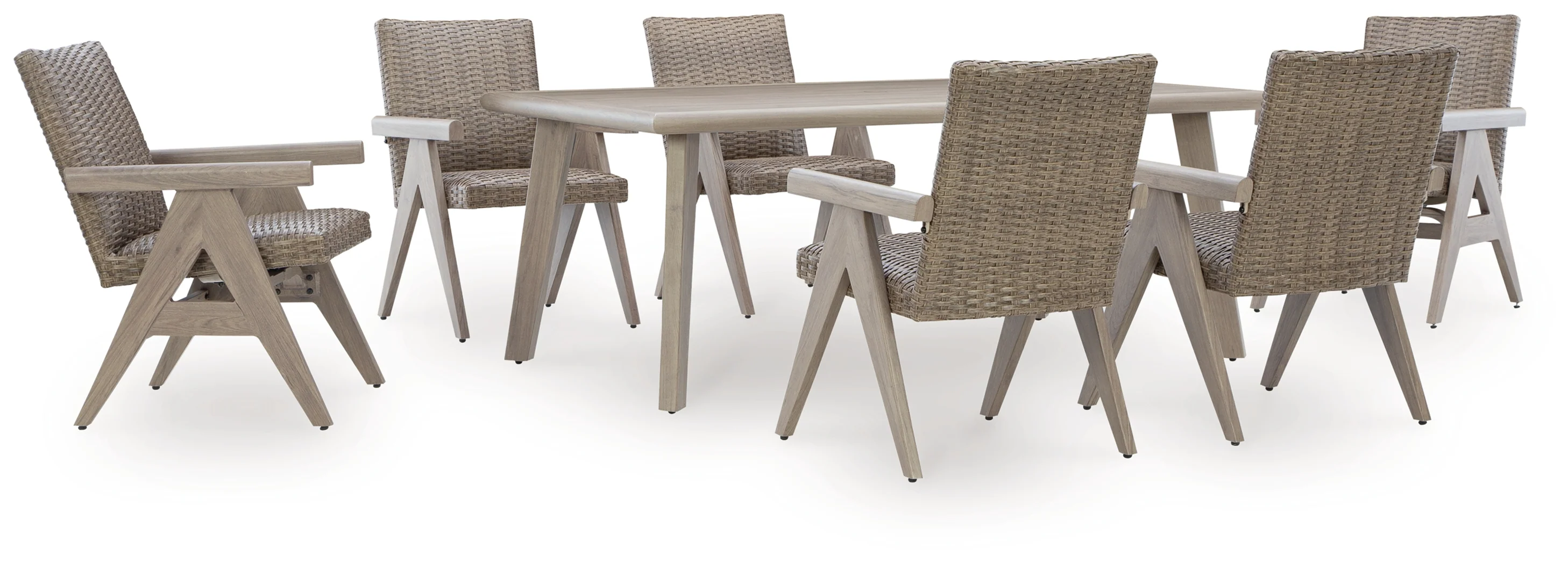 Cliff Beige Trails Outdoor Dining Table and 6 Chairs - Image 2