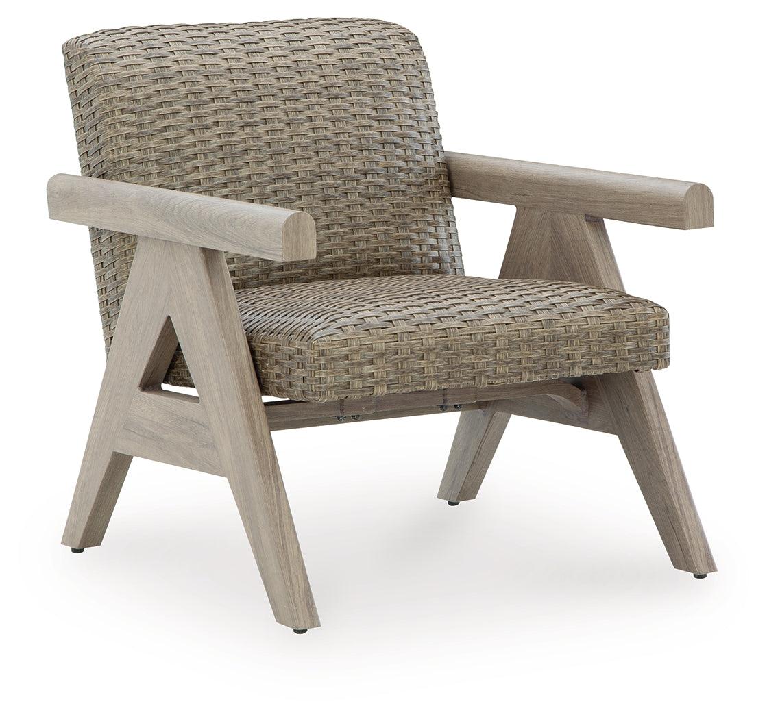 Cliff Trails Beige Outdoor Rocking Lounge Chair - Image 2
