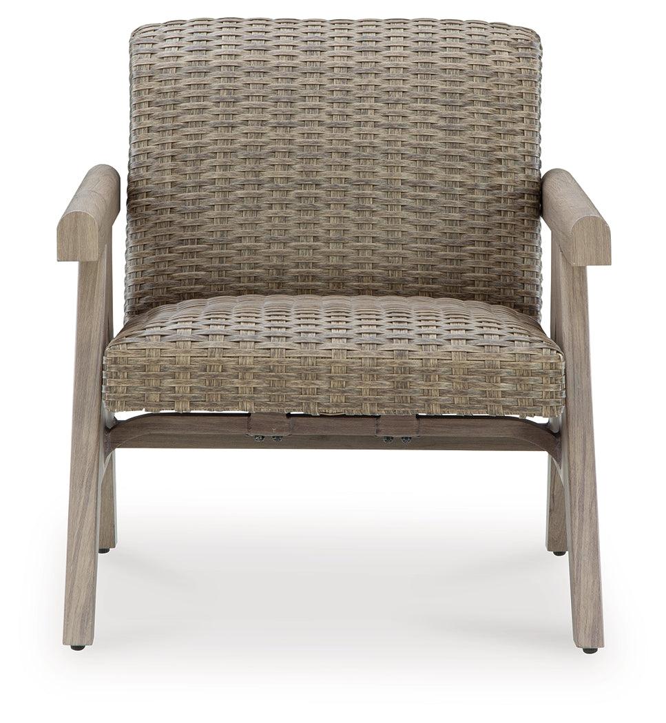 Cliff Trails Beige Outdoor Rocking Lounge Chair - Image 3