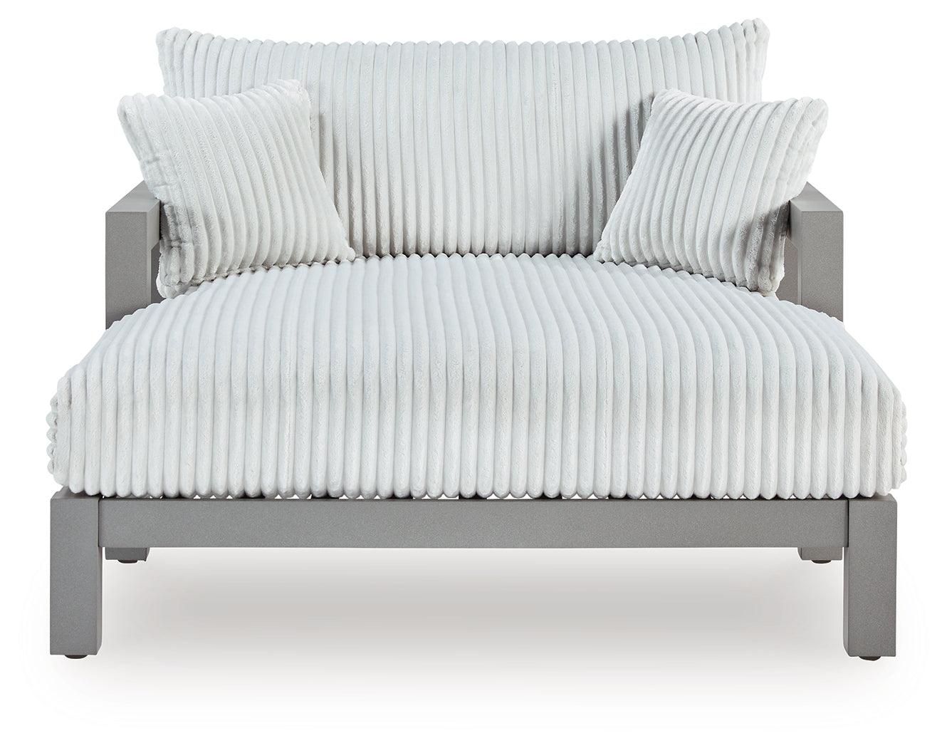 Hurley Park Gray Nuvella® Outdoor Chaise Lounge with Cushion - Image 2