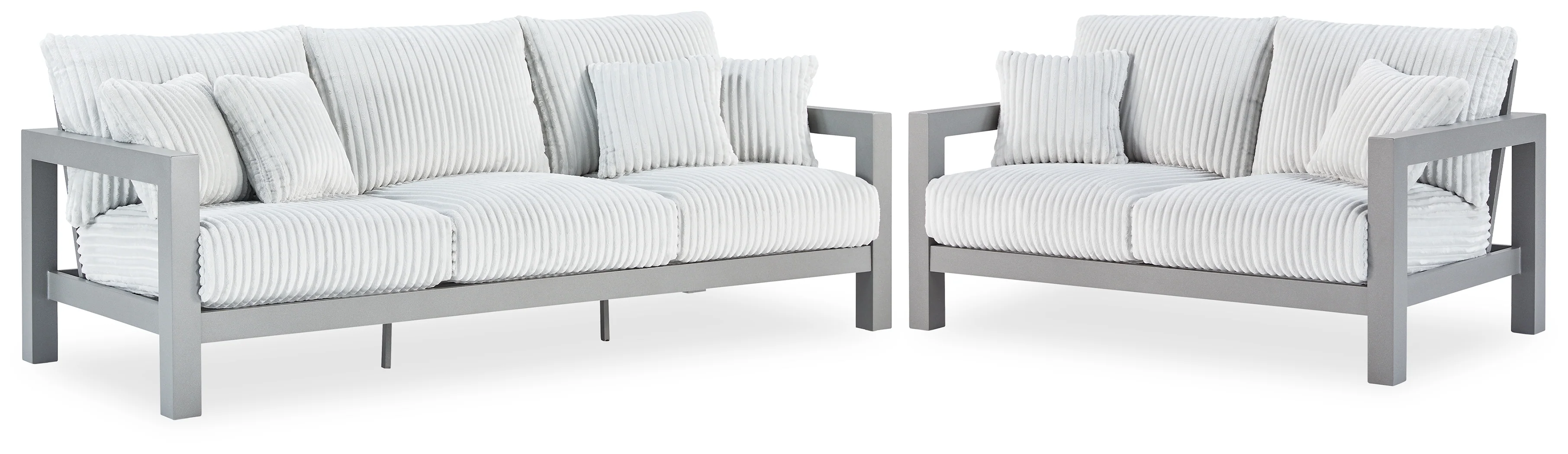 Hurley Gray Park Outdoor Sofa and Loveseat - Image 2