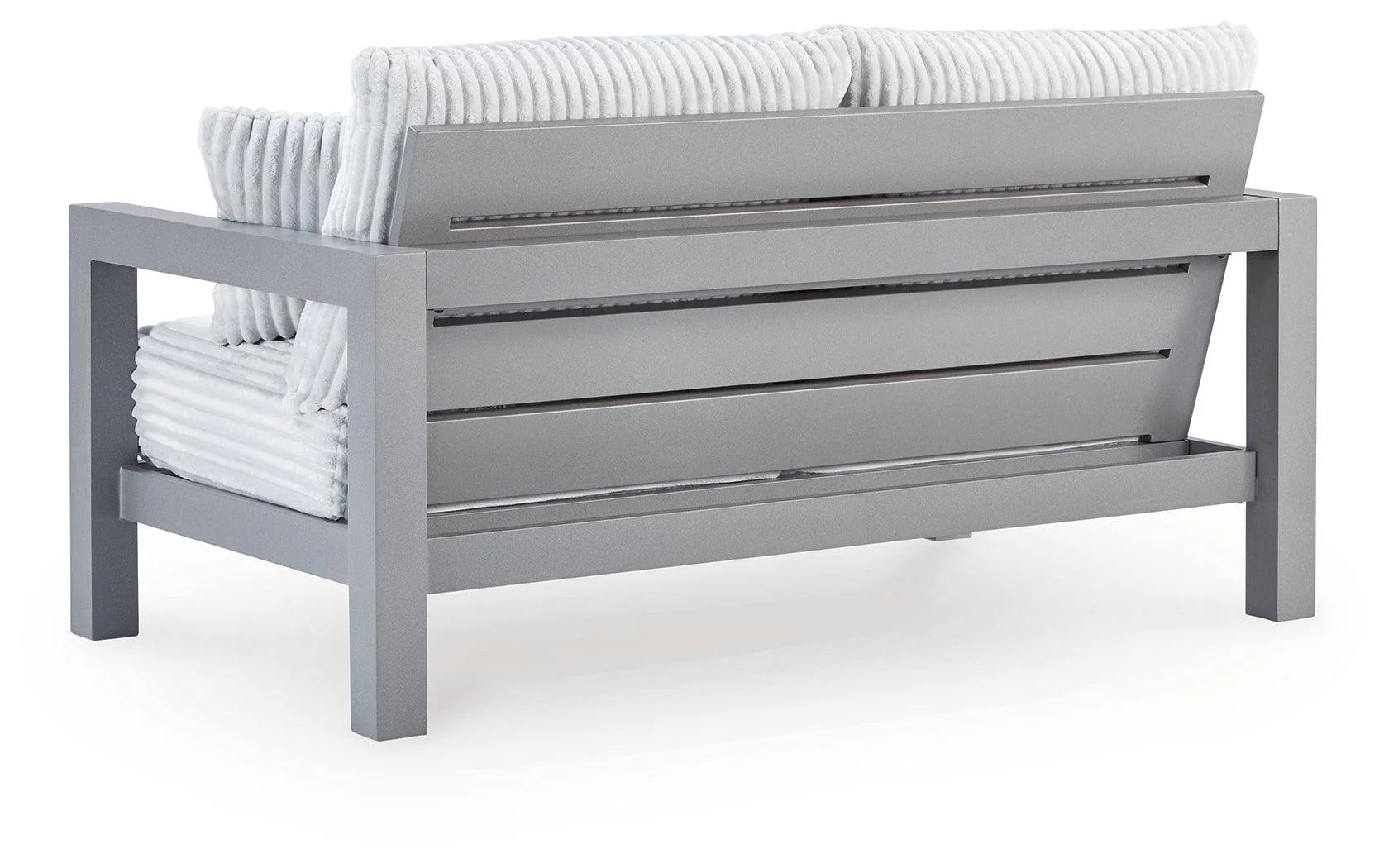 Hurley Park Gray Nuvella® Outdoor Loveseat with Cushion - Image 3