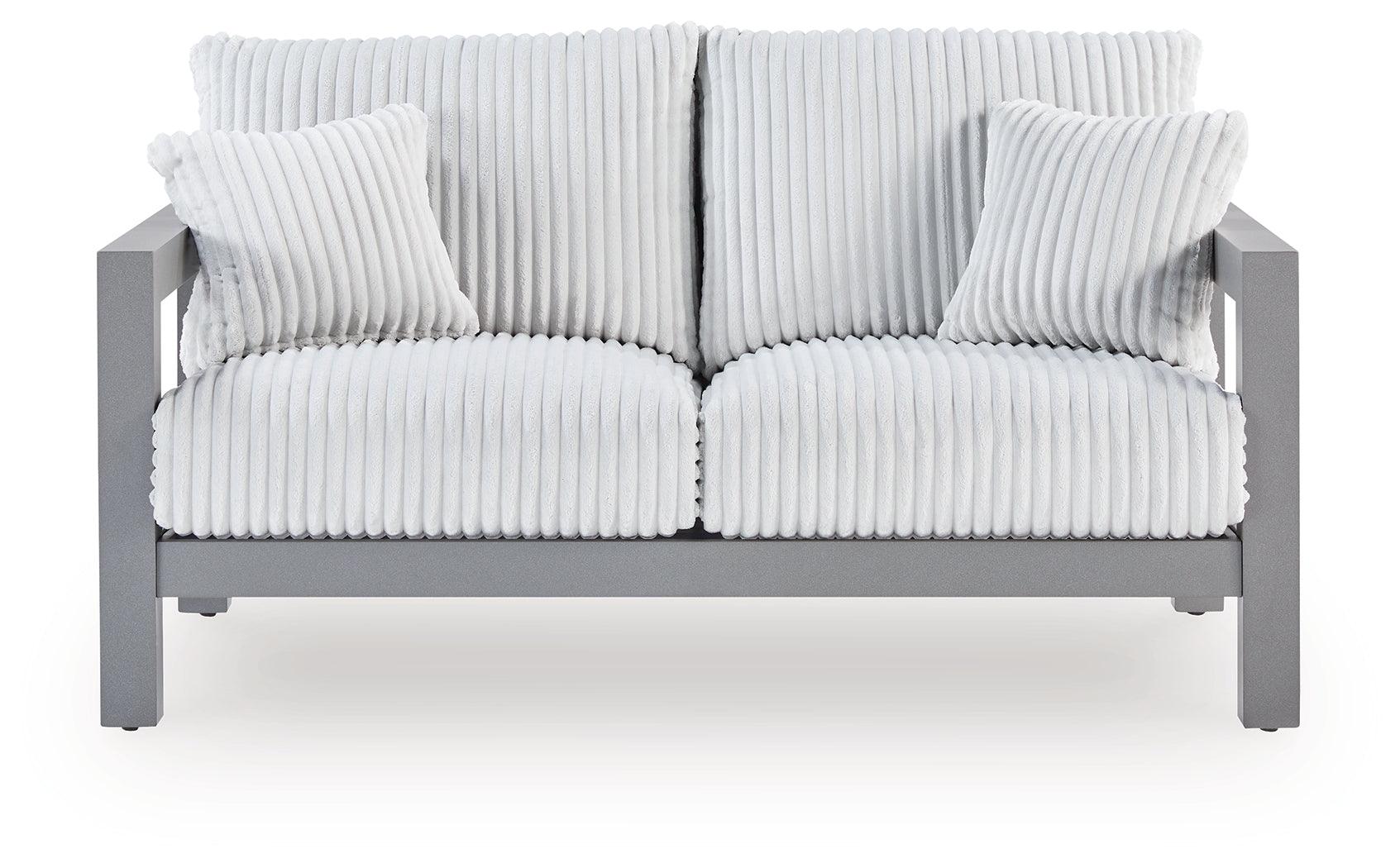 Hurley Park Gray Nuvella® Outdoor Loveseat with Cushion