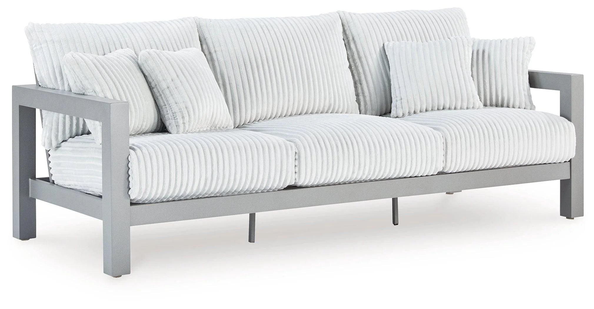 Hurley Park Gray Nuvella® Outdoor Sofa with Cushion - Image 2