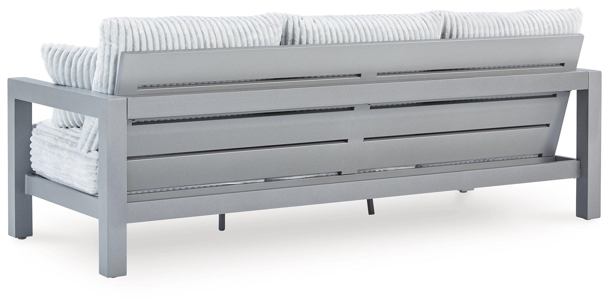 Hurley Park Gray Nuvella® Outdoor Sofa with Cushion - Image 3